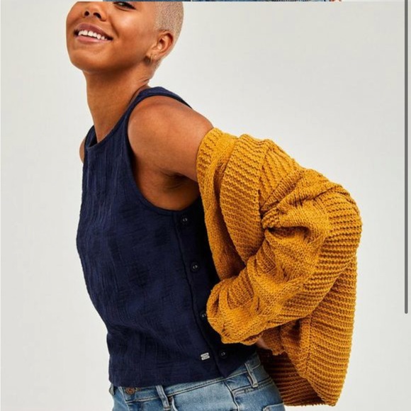 Sadie & sage Oversized Chunky Knit Open cardigan orange small - Picture 5 of 7